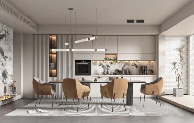 现代餐厅3D模型下载